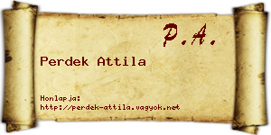 Perdek Attila névjegykártya